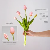 Yapay Lale Aranjmanı - Uzun Dal Açık Pembe Lale Demeti (Nemlendirici Dokunuş) thumbnail 1