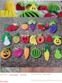 Keçe Meyve Sebze Duvar Stickerı - Çilek - 5 Adet - 4