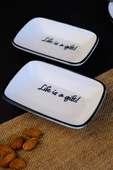 TABAK EVİ Motto Gift Kayık Tabak 2 li 14x10x2cm - 1