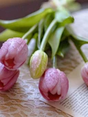 Yapay Lale Aranjmanı - Uzun Dal Açık Pembe Lale Demeti (Nemlendirici Dokunuş) thumbnail 2