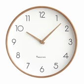 Minimalist Japon Ahşap Duvar Saati - 25 cm - Koyu Renk (Ölçek Yok) - 1