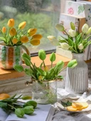 Yapay Lale Aranjmanı - Uzun Dal Açık Pembe Lale Demeti (Nemlendirici Dokunuş) thumbnail 3