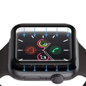 Gpack Apple Watch 44mm Full Yapışan ppma Ekran Koruyucu Siyah - 2