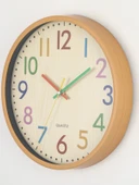 Çocuk Odası Duvar Saati - 25cm - Beyaz Çerçeve Stereo Renkli Dijital - 2