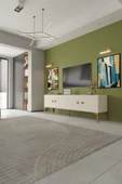 Happylife Furniture Design  %100 Mdf Tv Ünitesi 180 Cm Beyaz Aytaşı Tv Sehpası - 4