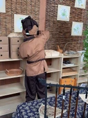 Geleneksel Çin Tıbbı Kültürü Duvar Dekoru - Karbonize Retro Hasır Perde - 5