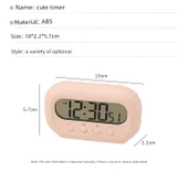 Sevimli Mini Masa Saati - Beyaz + Pembe Yama - 8