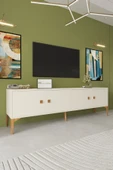 Happylife Furniture Design  %100 Mdf Tv Ünitesi 180 Cm Beyaz Aytaşı Tv Sehpası - 2