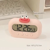 Sevimli Mini Masa Saati - Pembe + Kırmızı Yama - 1
