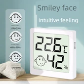 Mini Dijital Termometre Higrometre - Beyaz Mıknatıslı (Pilli) - 4