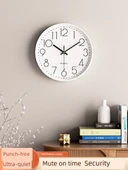 Modern Sessiz Quartz Duvar Saati - 25 cm Gümüş Kaplama Siyah Zemin - 2