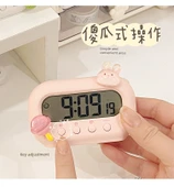 Sevimli Mini Masa Saati - Pembe + Kırmızı Yama - 9