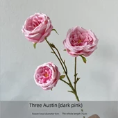 Yapay Austin Gülü Üç Başlı - Fasulye Ezmesi Moru thumbnail 11