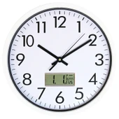 Takvimli Minimalist Sessiz Quartz Duvar Saati - 25 cm - İnci Beyazı - 1