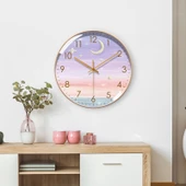 Minimalist Duvar Saati - 20 cm - Altın Çerçeve Altın Akrep - 5