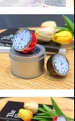 Mini Masa Saati - Sessiz Quartz - Gri - 12