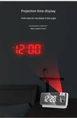 Minimalist LED Dijital Duvar Saati - Renkli Ekran Beyaz Kasa - 10