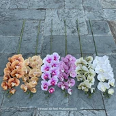3D Yapay Phalaenopsis Orkide Çiçeği - 9 Kafa - Pembe - 8