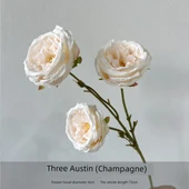 Yapay Austin Gülü Üç Başlı - Fasulye Ezmesi Moru thumbnail 9