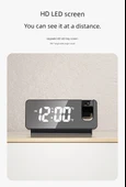 Minimalist LED Dijital Duvar Saati - Renkli Ekran Beyaz Kasa - 12
