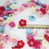 DIY El Yapımı Yapay Çiçek Garland Düğün Makyajı Süsleme Çiçeği - Beyaz Pudra - 10