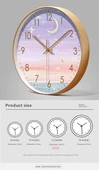 Minimalist Duvar Saati - 20 cm - Altın Çerçeve Altın Akrep - 11