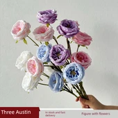 Yapay Austin Gülü Üç Başlı - Fasulye Ezmesi Moru thumbnail 2