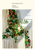 Pirinç Beyazı Yapay Gül Sarmaşığı - 1.8 Metre - Telli Sweetheart Rose - 11