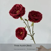 Yapay Austin Gülü Üç Başlı - Fasulye Ezmesi Moru thumbnail 6