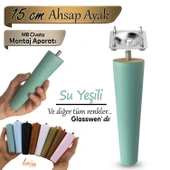 Ahşap Ayak 15 Cm Su Yeşili M8 Civatalı Bağlantı Aparatlı Dolap Mobilya Koltuk Kanepe Destek Ayağı Ayakları thumbnail 1