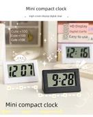 Mini Elektronik Dijital Masa Saati - Beyaz +2 Dijital - Tarih ve Saat - 7