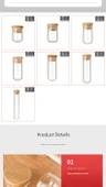 Bambu Kapaklı Yuvarlak Taban Cam Tüp Şişe - 30x150 Şeffaf 80ml - 8
