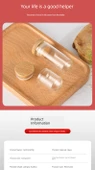 Bambu Kapaklı Yuvarlak Taban Cam Tüp Şişe - 30x70 Şeffaf 30ml - 7