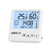 Dijital İç Ortam Termometre Higrometre - MBS-4 Daimi Takvim/Uzun Ömürlü thumbnail 3