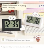 Mini Elektronik Dijital Masa Saati - Beyaz +2 Dijital - Tarih ve Saat - 11