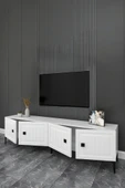 Happylife Furniture Design  %100 Mdf Tv Ünitesi Işlemeli 4 Kapaklı Aytaşı Tv Sehpası 150 Cm - 3