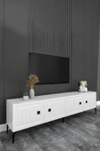 Happylife Furniture Design  %100 Mdf Tv Ünitesi Işlemeli 4 Kapaklı Aytaşı Tv Sehpası 150 Cm - 1