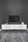 Happylife Furniture Design  %100 Mdf Tv Ünitesi Işlemeli 4 Kapaklı Aytaşı Tv Sehpası 150 Cm - 2