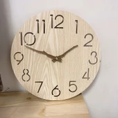 Japon Tarzı Ahşap Duvar Saati - Sessiz - 40 cm - S08 - 3