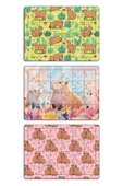 kutuTR Çocuklar Için Eğitici Ve Öğretici Capybara Ahşap 24 Parça Renkli Puzzle 3lü Set 6 - 2