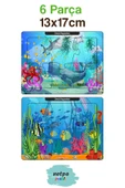 kutuTR Notpa Çocuklar Için Eğitici Ve Öğretici Ahşap 6 Parça 13x17 Renkli Puzzle 6'lı Set-601 - 2