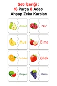 kutuTR Notpa Zeka Kartı 'Meyveler Öğreniyorum Seti' 16 parça (8 adet ikili) - 4