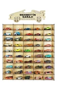 kutuTR Oyuncak Araba Rafı 50'li Akça Renk (HOTWHEELS VE MATCBOX ARABALARI IÇİN UYGUNDUR) - 2