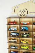 kutuTR Oyuncak Araba Rafı 50'li Akça Renk (HOTWHEELS VE MATCBOX ARABALARI IÇİN UYGUNDUR) - 4