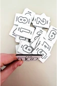 Notpa 20 Parça Sayılar Zeka Kartları Eşleştirme Oyunu Hafıza Kartı Ahşap Eğitici Puzzle Oyuncak - 5