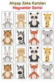 kutuTR Notpa 16 Parça Hayvanlar Zeka Kartları Eşleştirme Oyunu Hafıza Kartı Ahşap Eğitici Puzzle Hyv 2 - 2