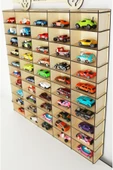 kutuTR Oyuncak Araba Rafı 50'li Akça Renk (HOTWHEELS VE MATCBOX ARABALARI IÇİN UYGUNDUR) - 3