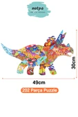 kutuTR Notpa Renkli Hayvanlar Ahşap Kutulu Vip Puzzle Dinazor Serisi 3 202 Parça +5 yaş ve Yetişkinler - 4