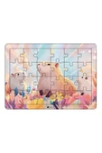 kutuTR Çocuklar Için Eğitici Ve Öğretici Capybara Ahşap 24 Parça Renkli Puzzle 3lü Set 6 - 4