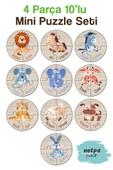 kutuTR Notpa Türkçe-İngilizce İlk Puzzle'm Sevimli Hayvanlar Serisi 10'lu Set - 1